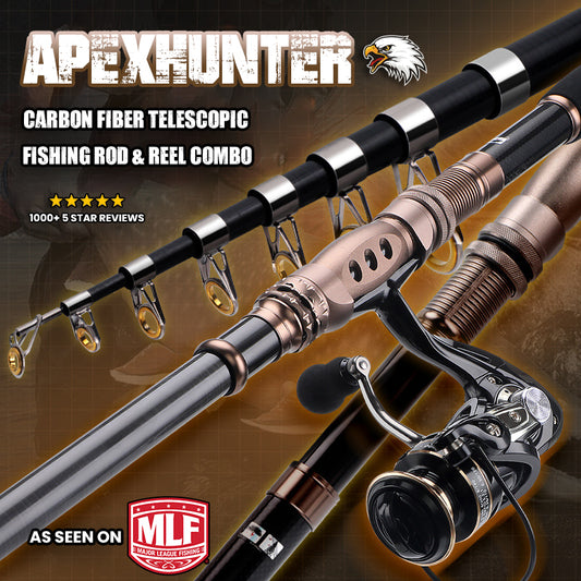 Spirebuzz™ ApexHunter Telescopic Fishing Rod + Reel Combos