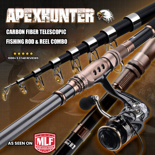 Spirebuzz™ ApexHunter Telescopic Fishing Rod + Reel Combos