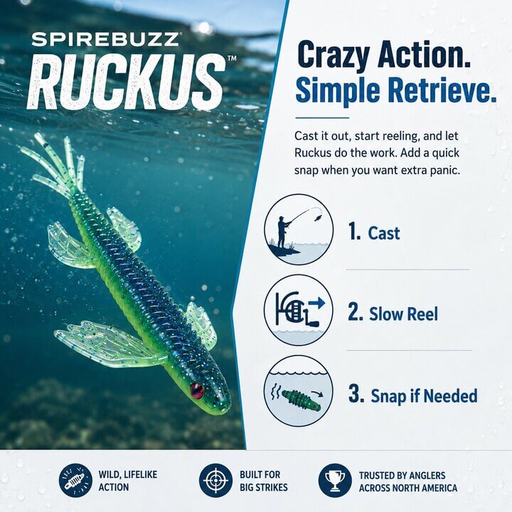 SpireBuzz Ruckus 12-Pack Soft Swimbaits