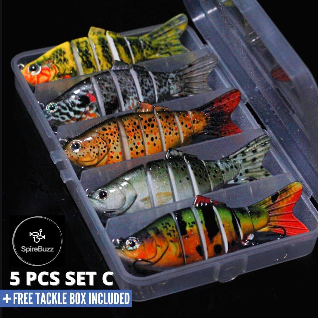 5PC/Box Fishing Lures 3.9 7-Segment Lifelike Swimbait Artificial