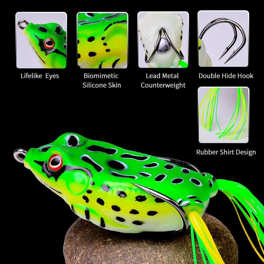 5pcs Soft Frog Fishing Bait,Artificial Frog Fishing Bait Lure Hook