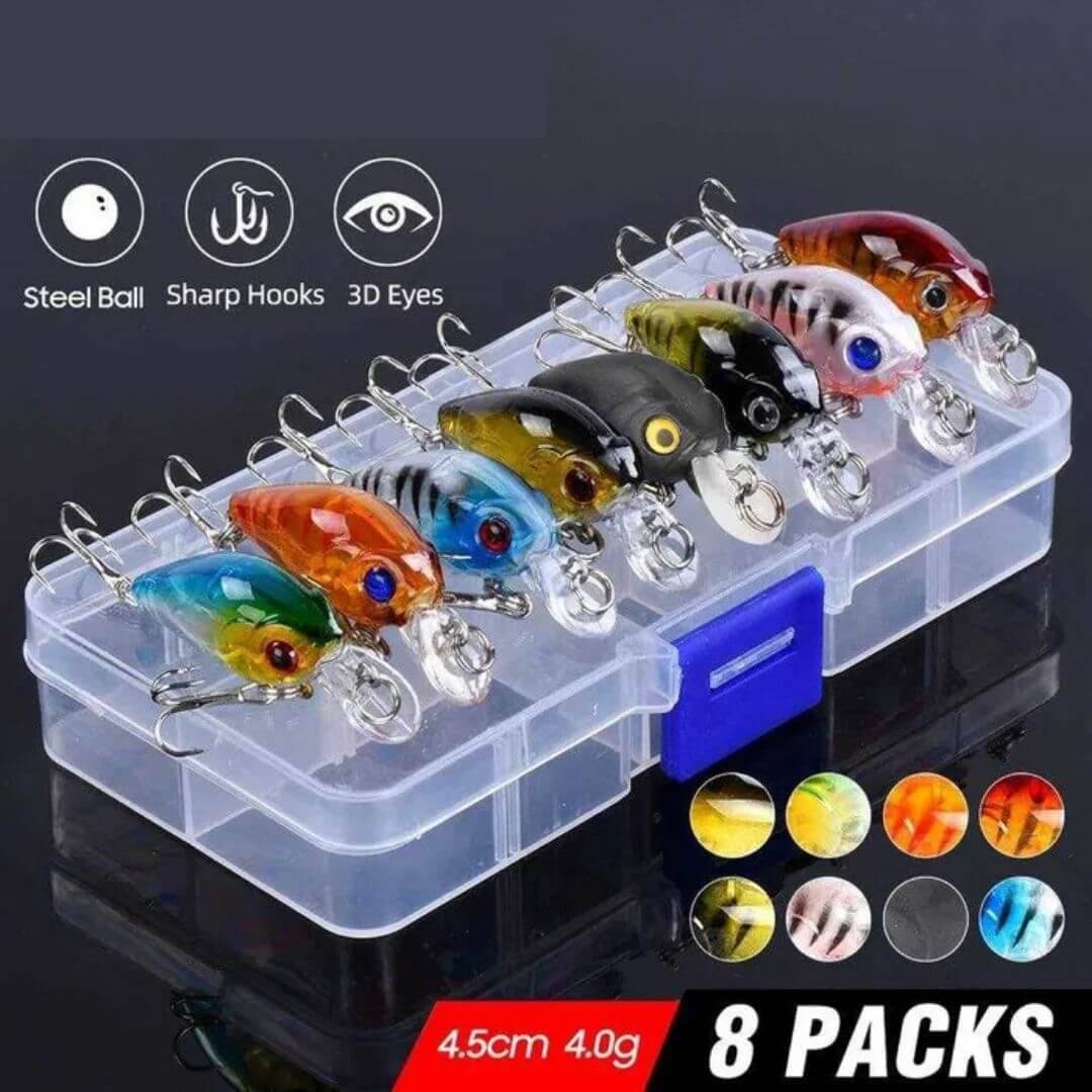 SpireBuzz™  8pcs Rainbow Crankbaits Set - SpireBuzz