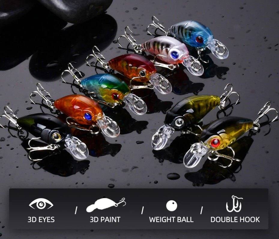 SpireBuzz™  8pcs Rainbow Crankbaits Set - SpireBuzz