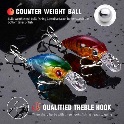 SpireBuzz™  8pcs Rainbow Crankbaits Set - SpireBuzz