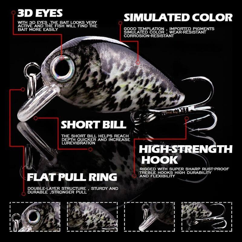 SpireBuzz™ Micro Crankbaits Fishing Lure - SpireBuzz